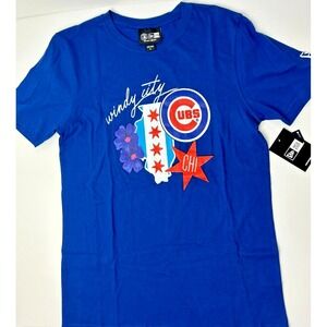 New Era MBL Chicago Cubs City Cluster Royal Graphic T-Shirt Mens Size Small